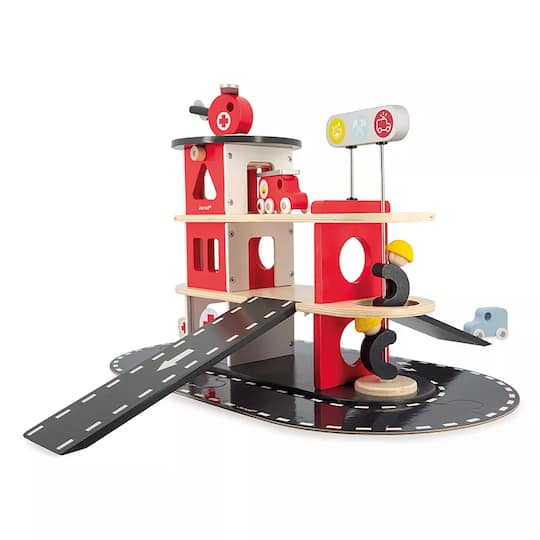 Janod® Red Fire Station Toy Set